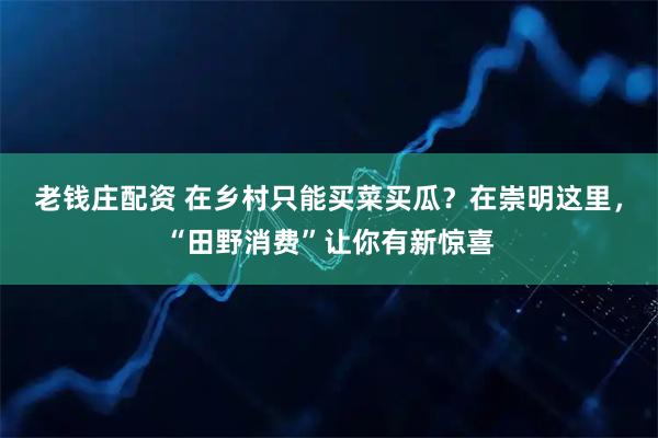 老钱庄配资 在乡村只能买菜买瓜？在崇明这里，“田野消费”让你有新惊喜