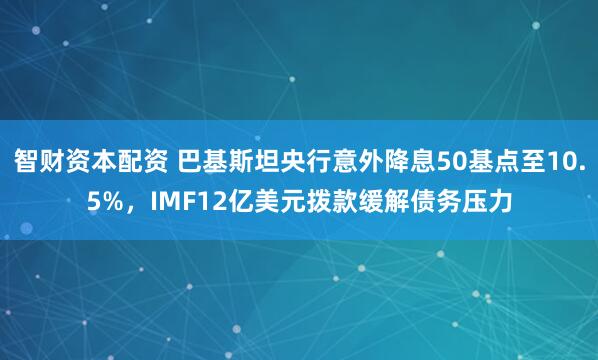 智财资本配资 巴基斯坦央行意外降息50基点至10.5%，IMF12亿美元拨款缓解债务压力